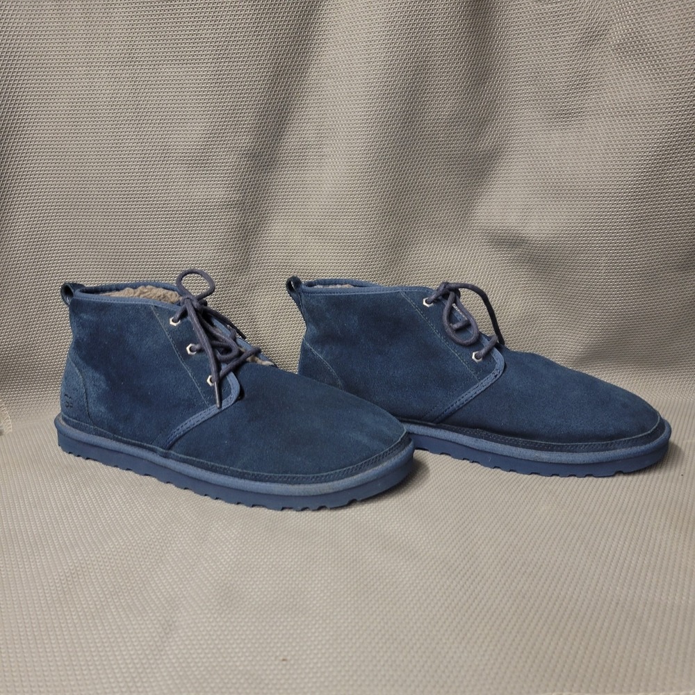 UGG Neumel Navy‎ Blue Suede Sheepskin Chukka Ankle Boots Shoes Size US 15 Men